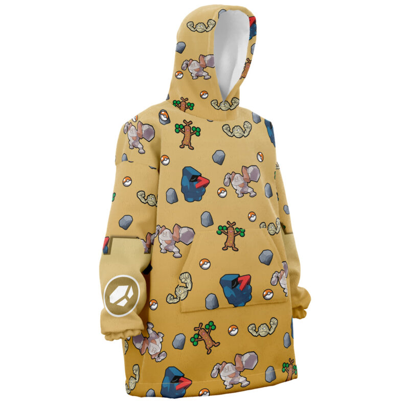 Rock Type Pattern Pokemon Snug Oversized Blanket Hoodie