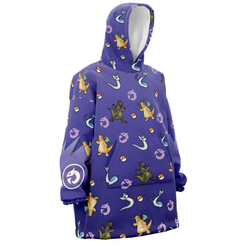 Dragon Type Pattern Pokemon Snug Oversized Blanket Hoodie