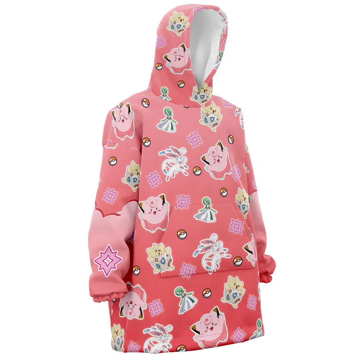 Fairy Type Pattern Pokemon Snug Oversized Blanket Hoodie