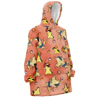 Typhlosion Pattern Pokemon Snug Oversized Blanket Hoodie