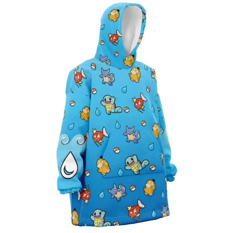Water Type Pattern Pokemon Snug Oversized Blanket Hoodie