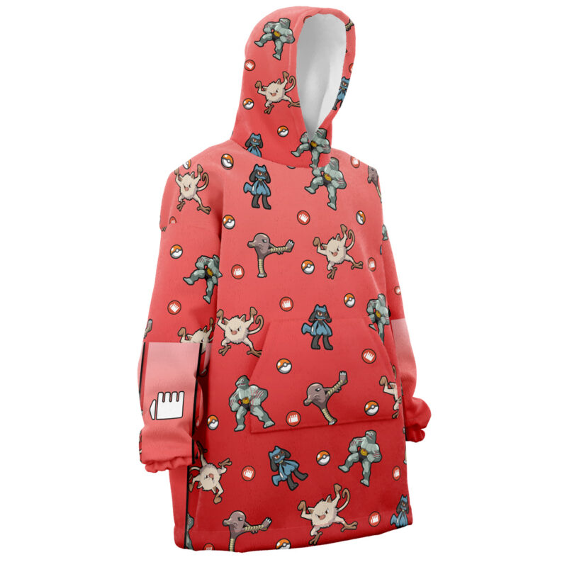 Fighting Type Pattern Pokemon Snug Oversized Blanket Hoodie - Image 2