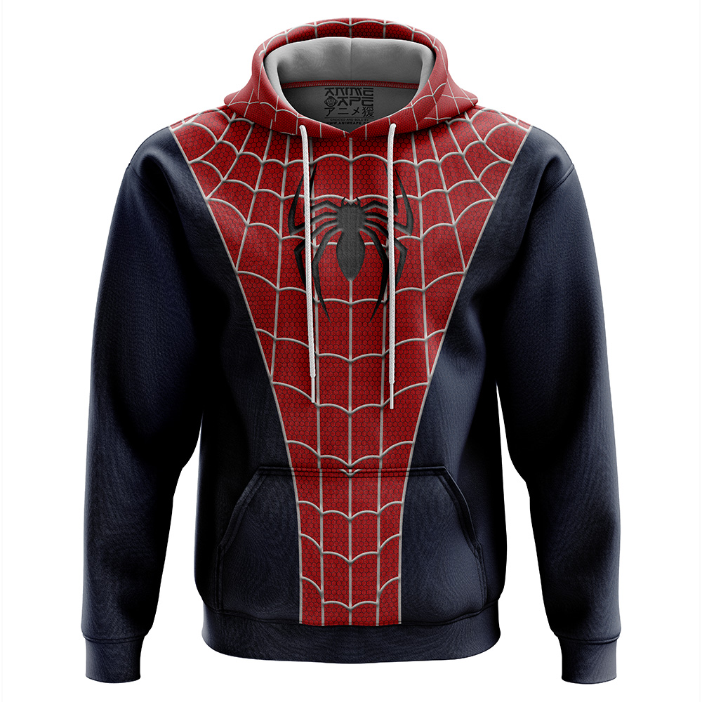 Spiderman Suit With Blue Hoodie Spiderman Suit With Blue Hoodie