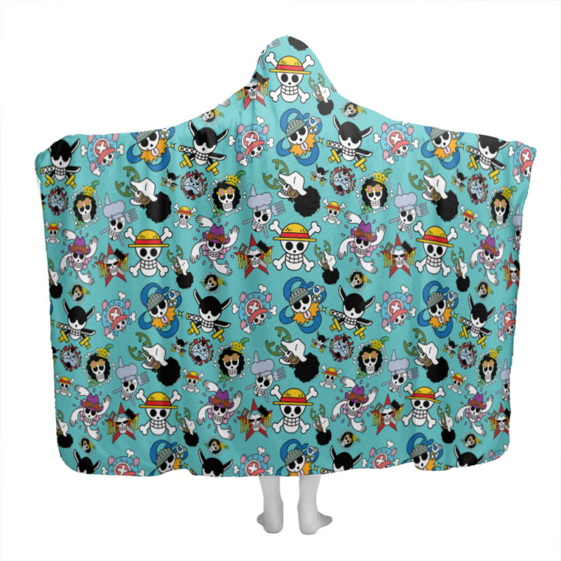 Straw Hats Jolly Rogers One Piece Hooded Blanket