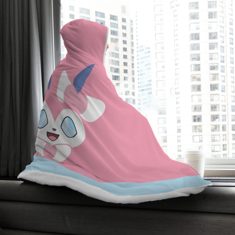 Sylveon Pokemon Hooded Blanket