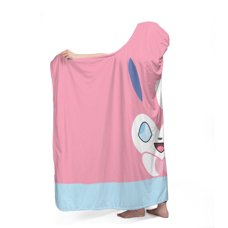 Sylveon Pokemon Hooded Blanket