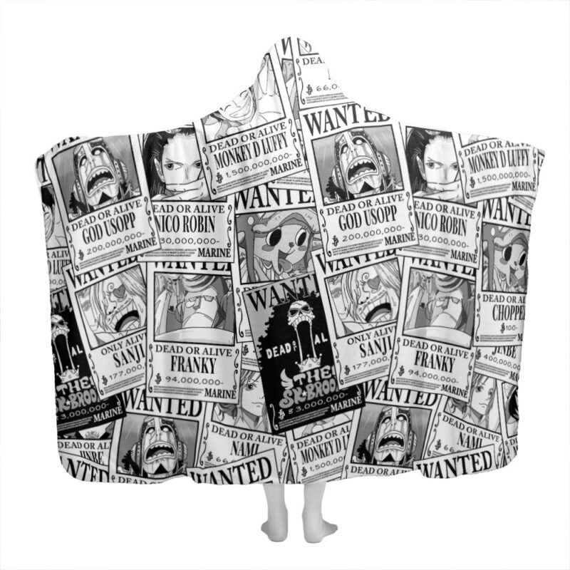 Wanted Straw Hats One Piece Hooded Blanket