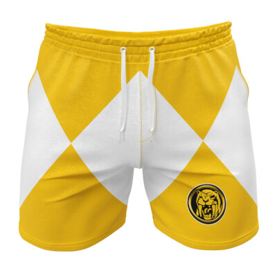 Yellow Ranger Power Coin Power Rangers Gym Shorts