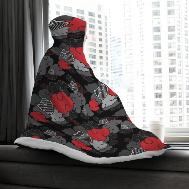Black Aloha Naruto Hooded Blanket