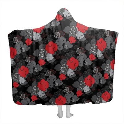Black Aloha Naruto Hooded Blanket