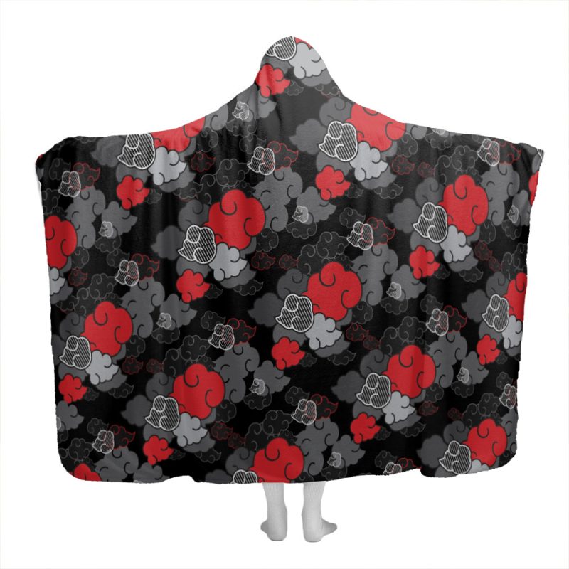Black Aloha Naruto Hooded Blanket