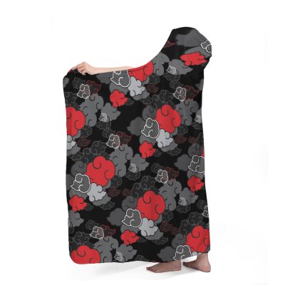 Black Aloha Naruto Hooded Blanket