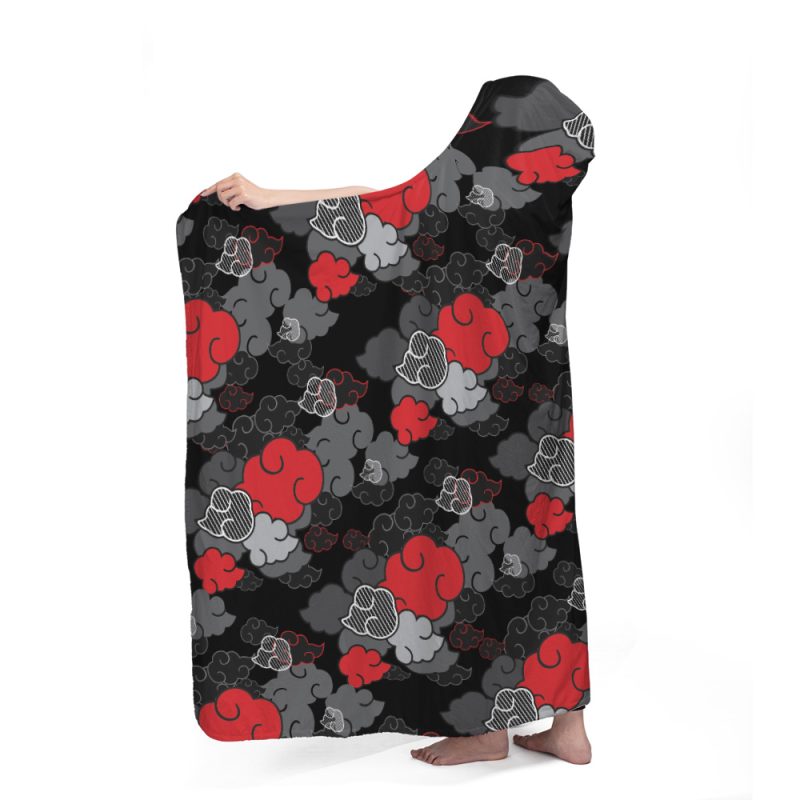 Black Aloha Naruto Hooded Blanket