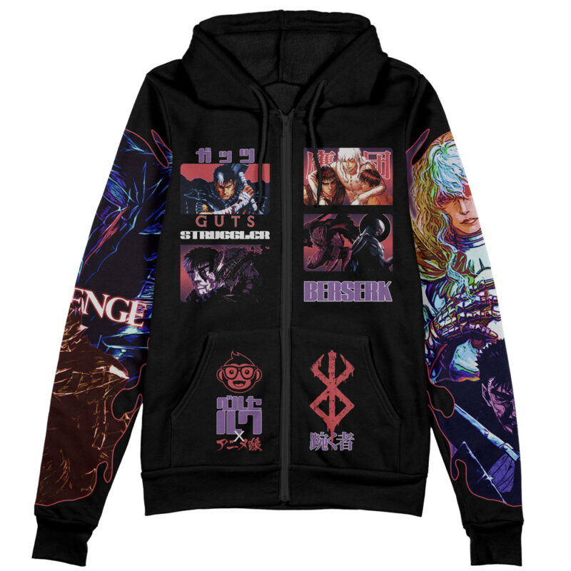 Guts V4 Berserk Streetwear Zip Hoodie Jacket - Image 2