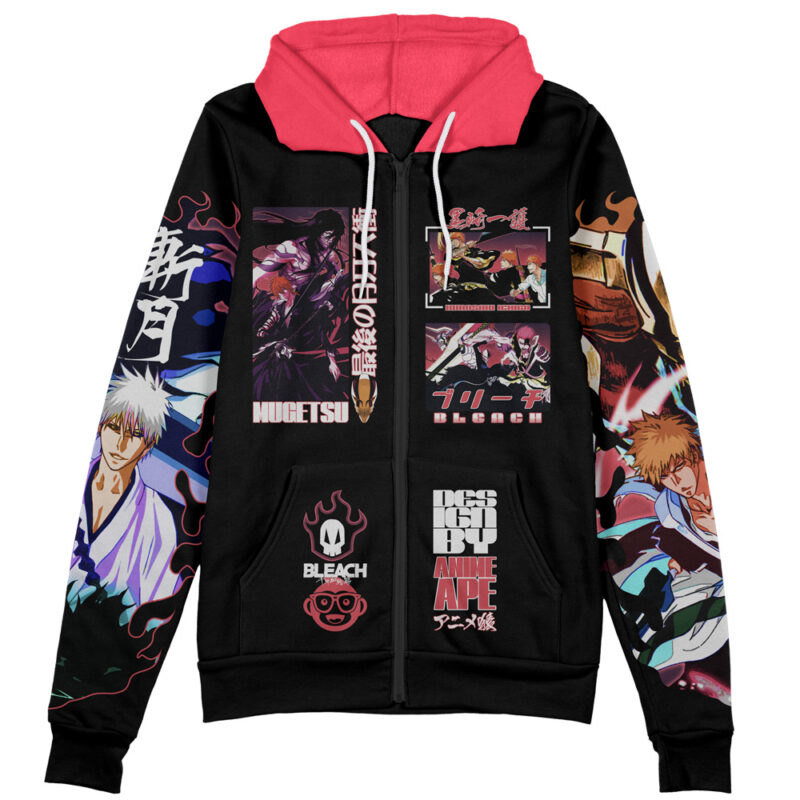 Kurosaki Ichigo V4 Bleach Streetwear Zip Hoodie Jacket - Image 2