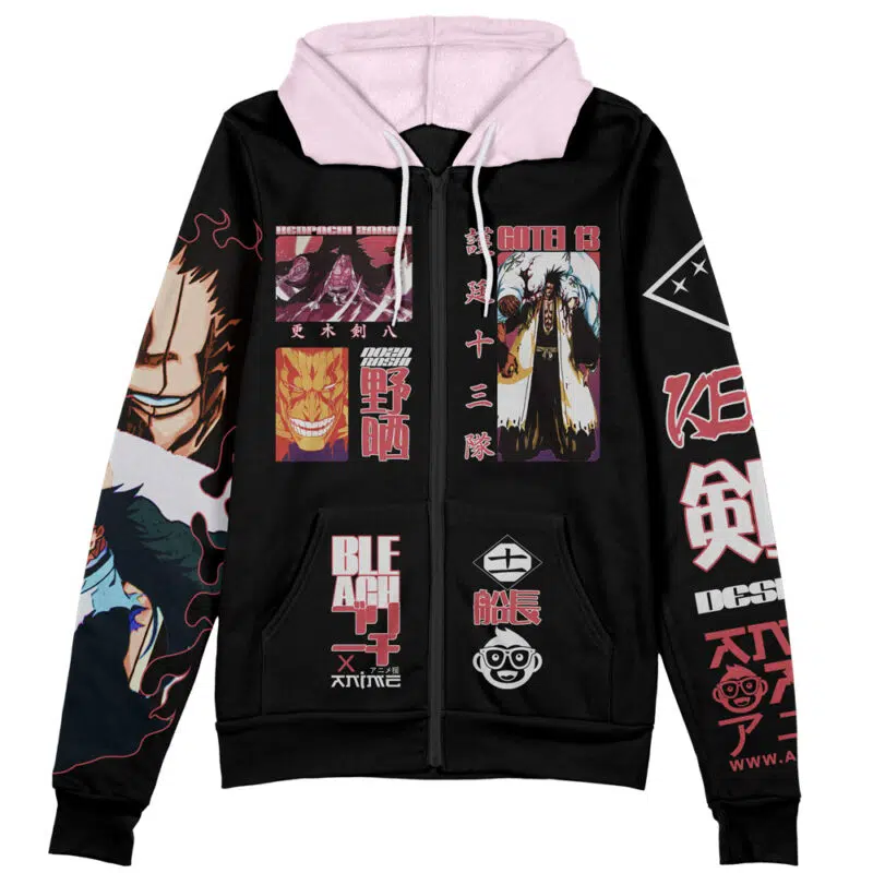 Zaraki Kenpachi V4 Bleach Streetwear Zip Hoodie Jacket - Image 2