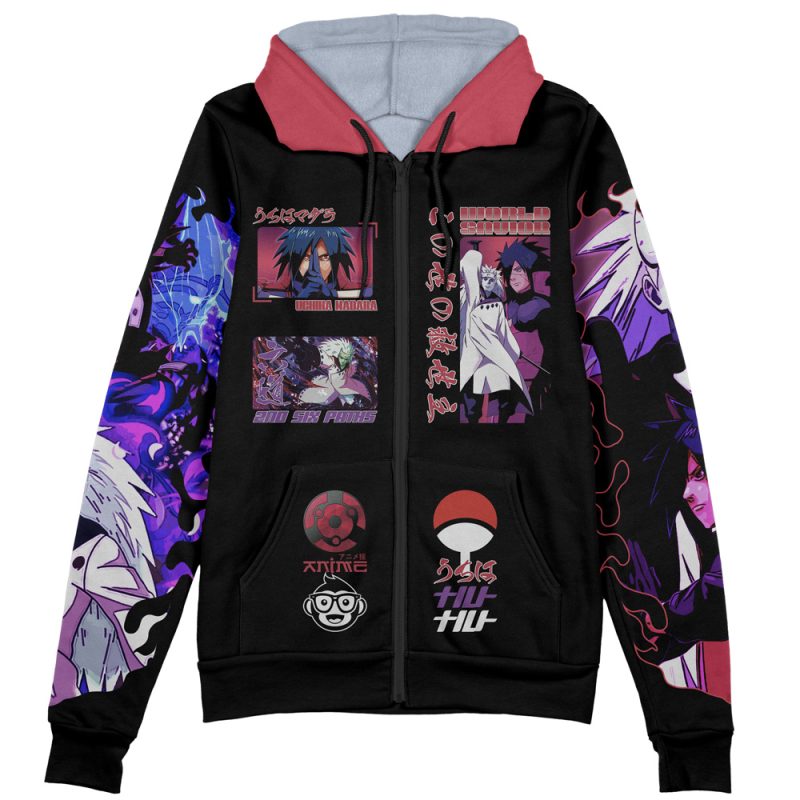 Uchiha Madara V3 Shippuden Streetwear Zip Hoodie Jacket - Image 2