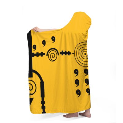 Nine-Tails Chakra Mode Naruto Hooded Blanket