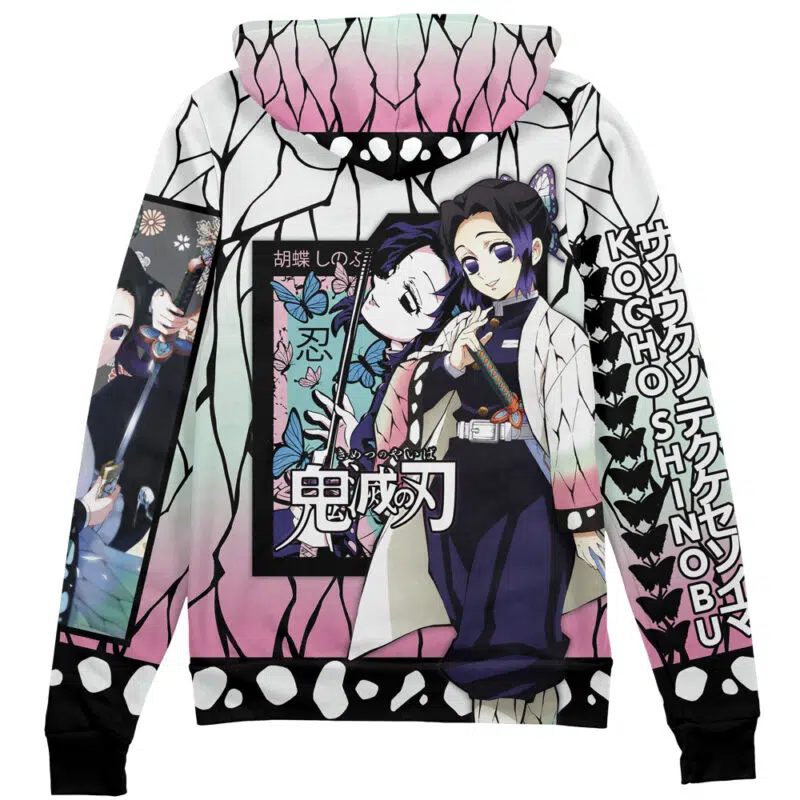Kocho Shinobu Haori Demon Slayer Streetwear Zip Hoodie Jacket