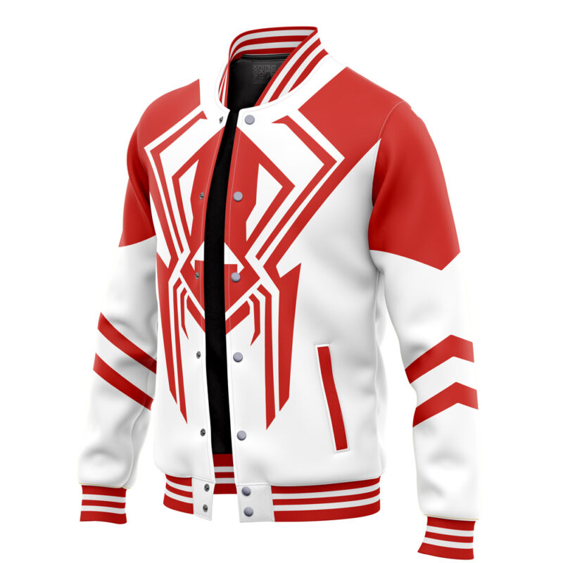 Across The Spider Verse 2099 Spiderman White Marvel Varsity Jacket