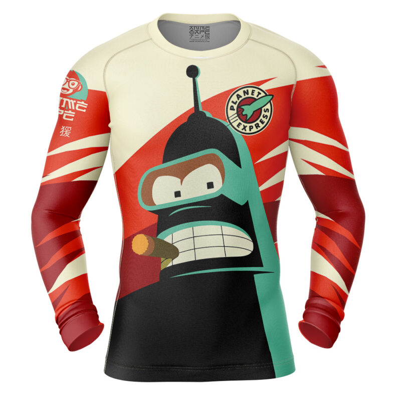 Bender Futurama Long Sleeve Rash Guard Compression