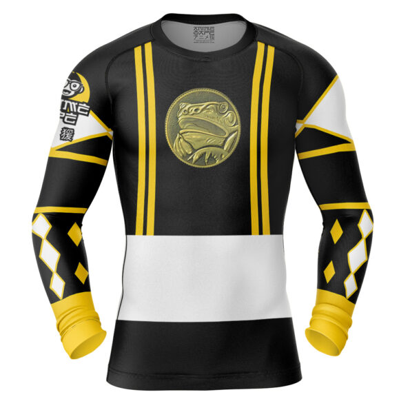 Black Ranger Ninjetti Mighty Morphin Power Rangers Long Sleeve Rash Guard Compression