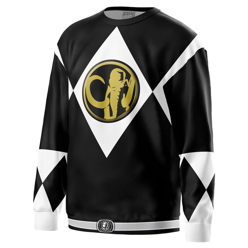 Black Ranger Mighty Morphin Power Rangers Sweatshirt - Image 2