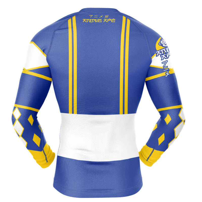 Blue Ranger Ninjetti  Rangers Long Sleeve Rash Guard Compression Shirt - Image 2
