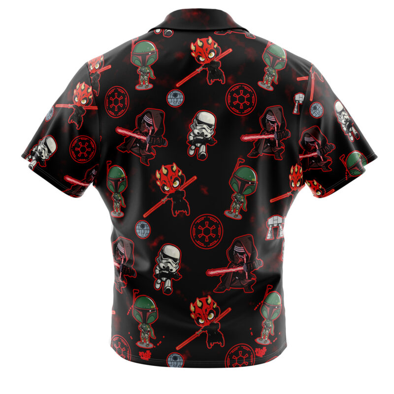 Chibi Sith Galactic Empire Star Wars Pattern Button Up Hawaiian Shirt - Image 2