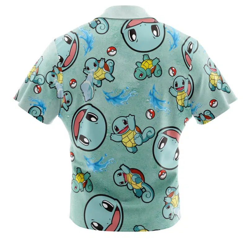 Squirtle Pattern Pokemon Button Up Hawaiian Shirt - Image 2