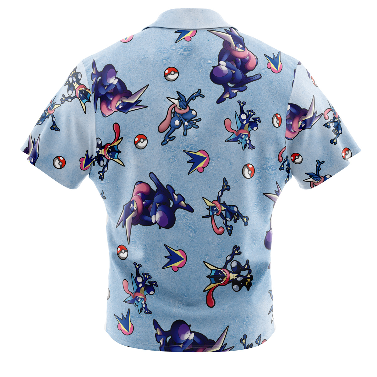 Greninja Pattern Pokemon Button Up Hawaiian Shirt - Image 2