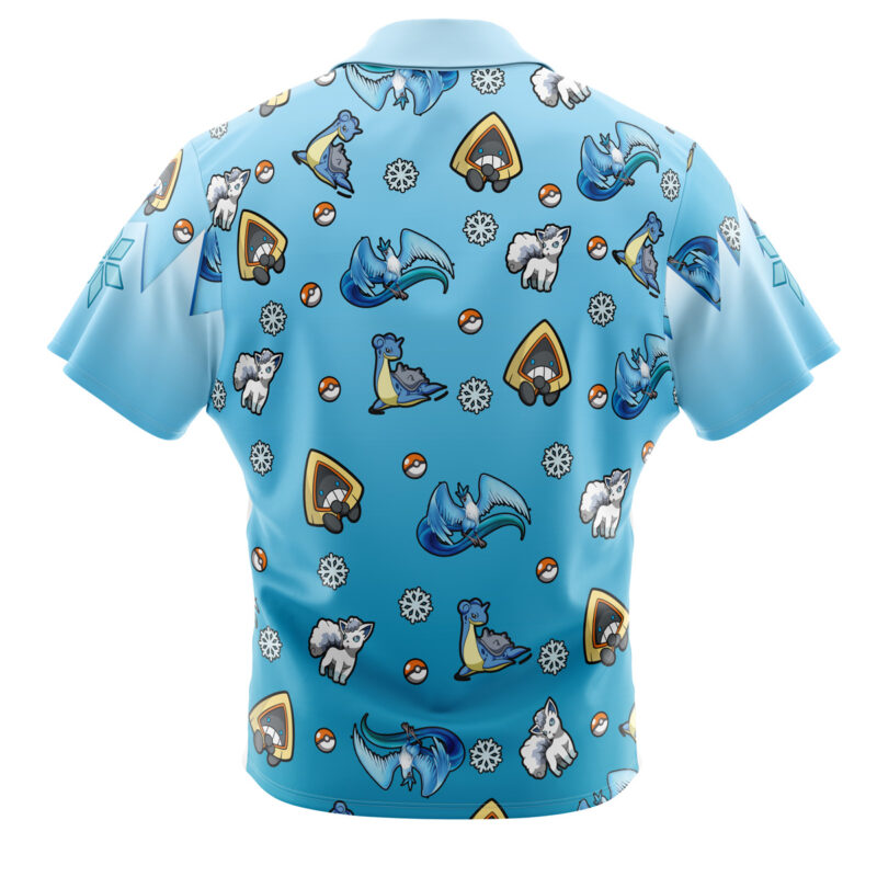 Ice Type Pattern Pokemon Button Up Hawaiian Shirt - Image 2