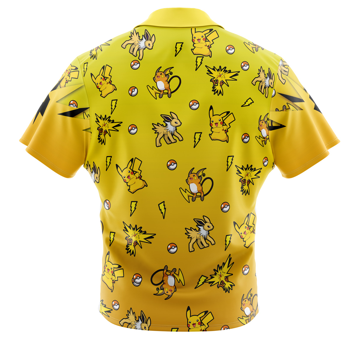 Electric Type Pattern Pokemon Button Up Hawaiian Shirt - Image 2