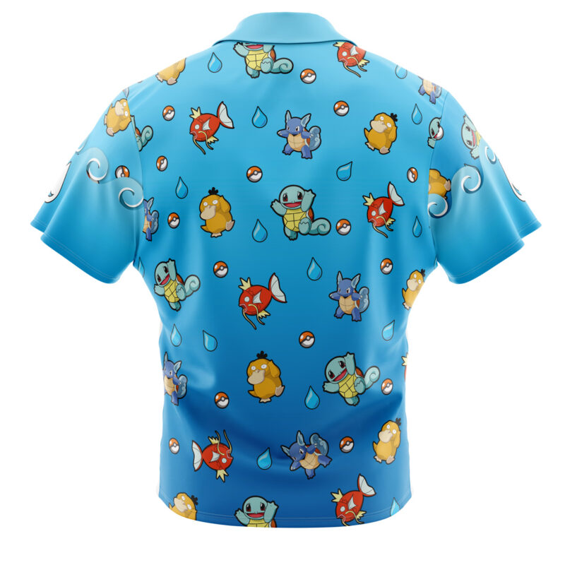 Water Type Pattern Pokemon Button Up Hawaiian Shirt - Image 2