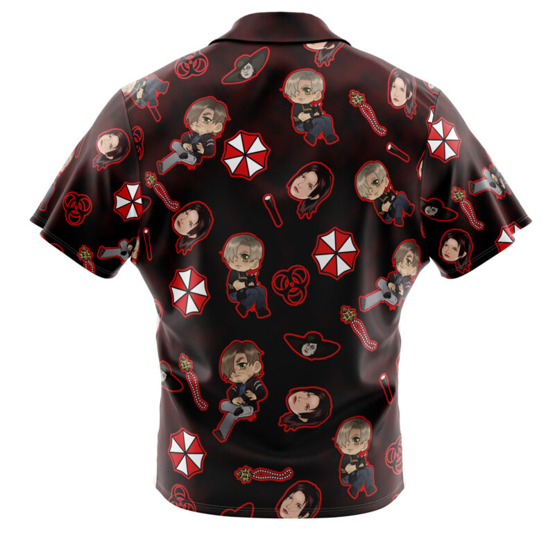 Resident Evil Pattern Gaming Button Up Hawaiian Shirt - Image 2