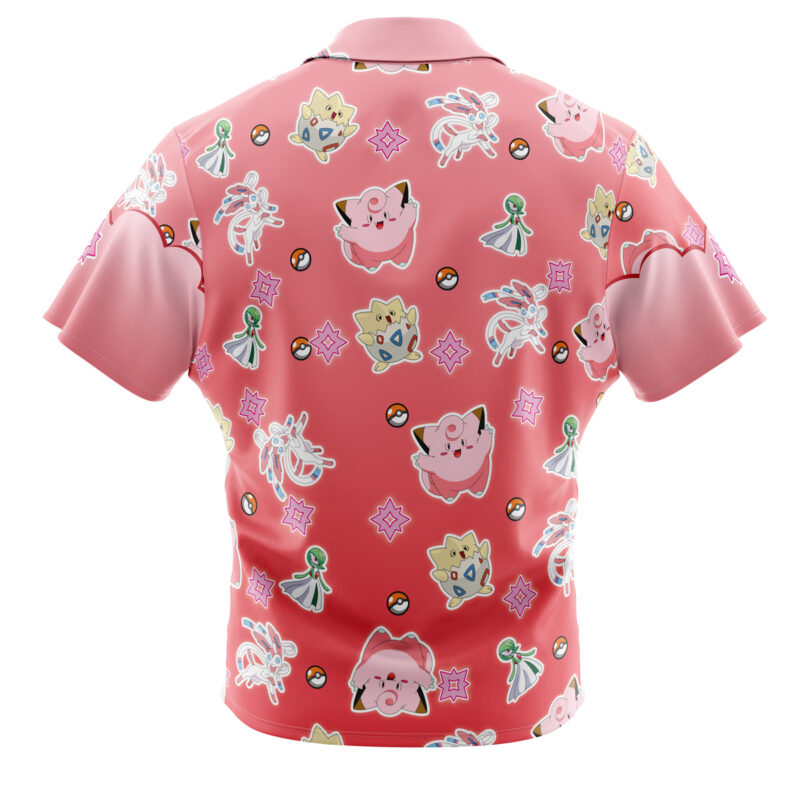 Fairy Type Pattern Pokemon Button Up Hawaiian Shirt - Image 2