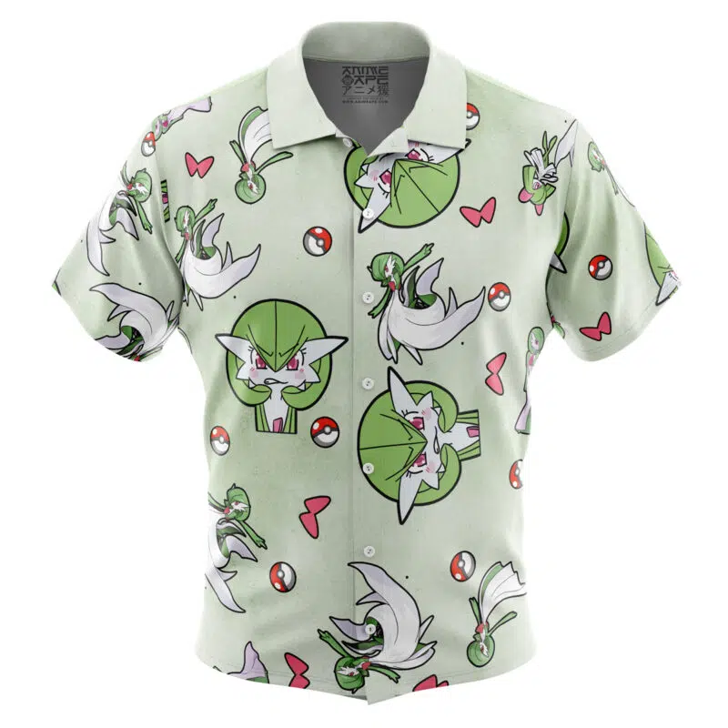 Gardevoir Pattern Pokemon Button Up Hawaiian Shirt