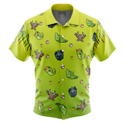BugType Pattern Pokemon Button Up Hawaiian Shirt