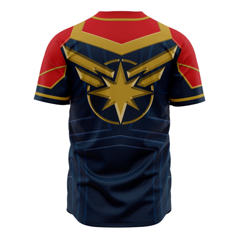 Captain Marvel Cosplay Marvel Baseball Jersey - Image 3