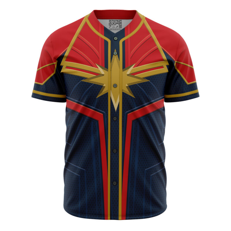 Captain Marvel Cosplay Marvel Baseball Jersey