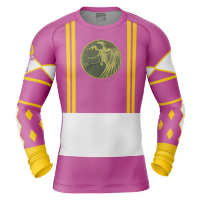 Pink Ranger Ninjetti Mighty Morphin Power Rangers Long Sleeve Rash Guard Compression