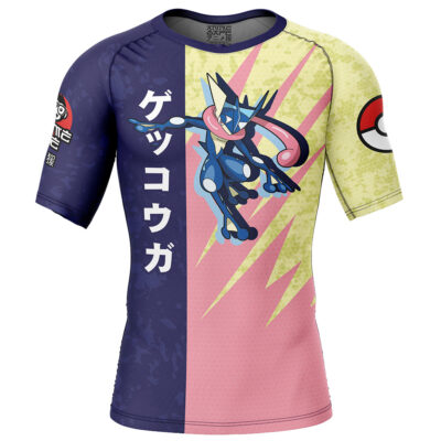 Greninja Attack Pokemon Short Sleeve Rash Guard Compression Shirt