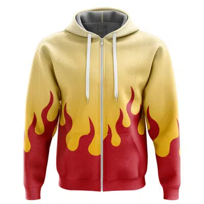 Kyojuru Rengoku Demon Slayer Zip Hoodie Jacket