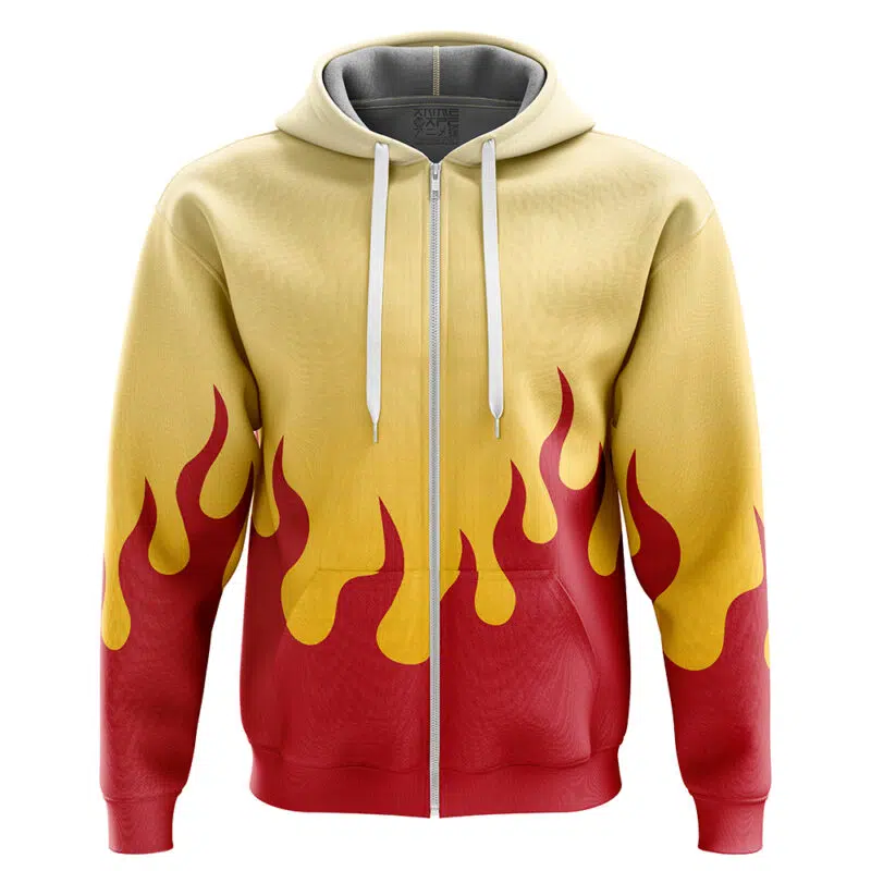 Kyojuru Rengoku Demon Slayer Zip Hoodie Jacket