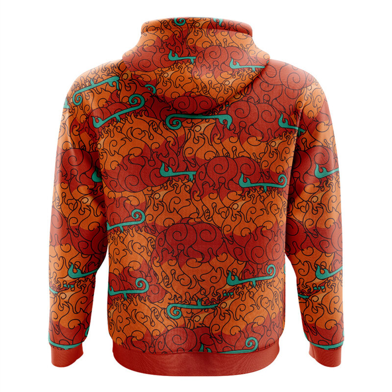 Mera Mera No Mi One Piece Zip Hoodie Jacket - Image 2