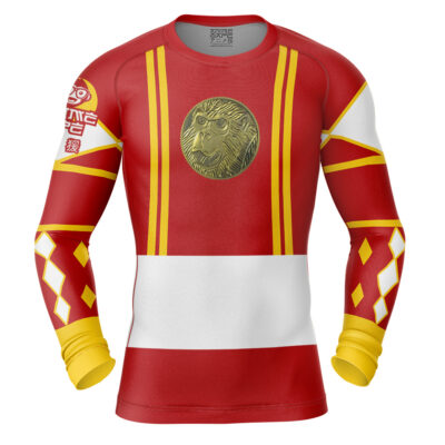 Red Ranger Ninjetti Mighty Morphin Power Rangers Long Sleeve Rash Guard Compression
