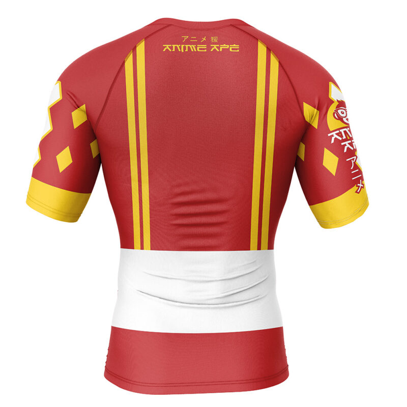 Red Ranger Ninjetti Rangers Short Sleeve Rash Guard Compression Shirt - Image 2