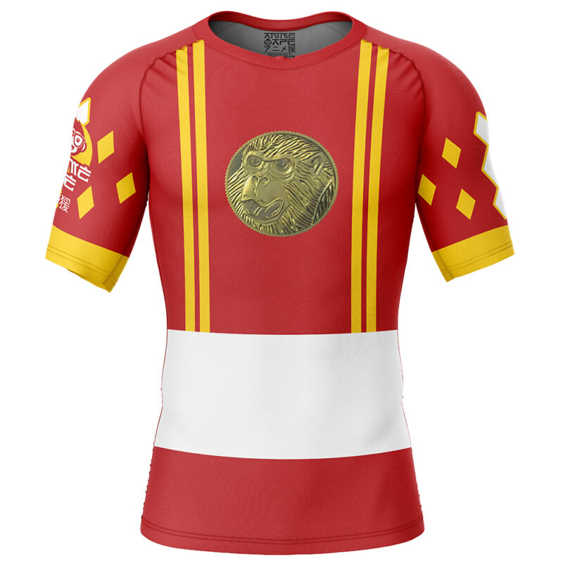 Red Ranger Ninjetti Mighty Morphin Power Rangers Short Sleeve Rash Guard Compression Shirt
