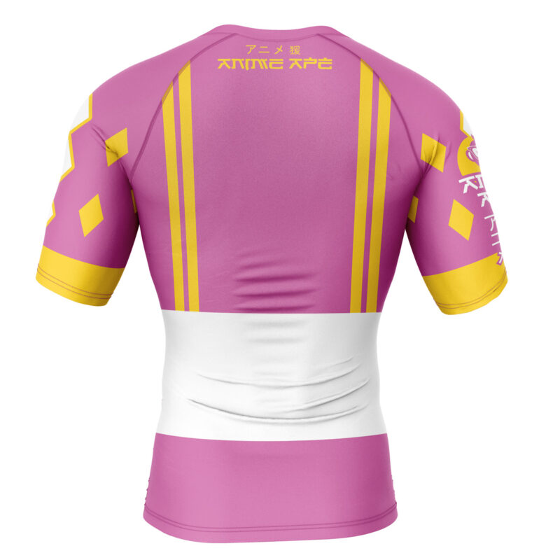 Pink Ranger Ninjetti Rangers Short Sleeve Rash Guard Compression Shirt - Image 2