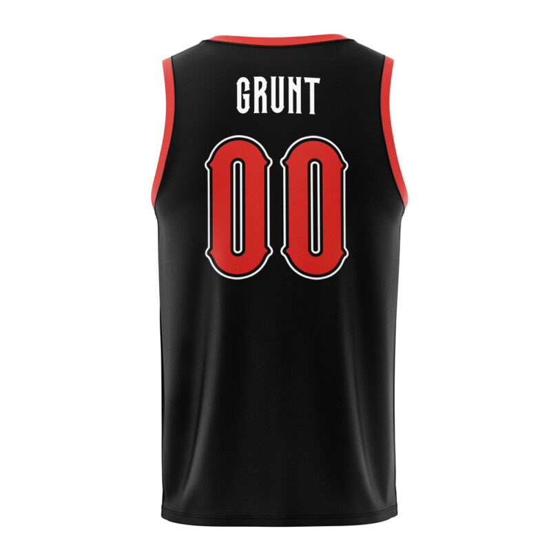 Team Rocket Grunt Black Pokemon Basketball Jersey - Image 2